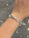 Azure Dream-Natural Santa Aquamarine& Fresh Water Pearl Beaded Bracelet