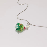 Sparkly Crystal Beaded Christmas Tree Necklace – Festive Holiday Jewelry & Christmas Gift