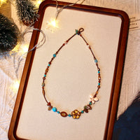 The summer garden colored glaze 2 in 1 necklace and bracelacet