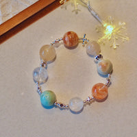 The Candy Planet Enchanting Piece Layers Phantom Quartz, Clear Quartz, Red Hematite Quartz Bracelet