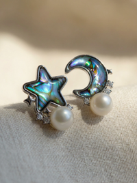 Star & Moon Fairy Tale-Freshwater Pearl Earring